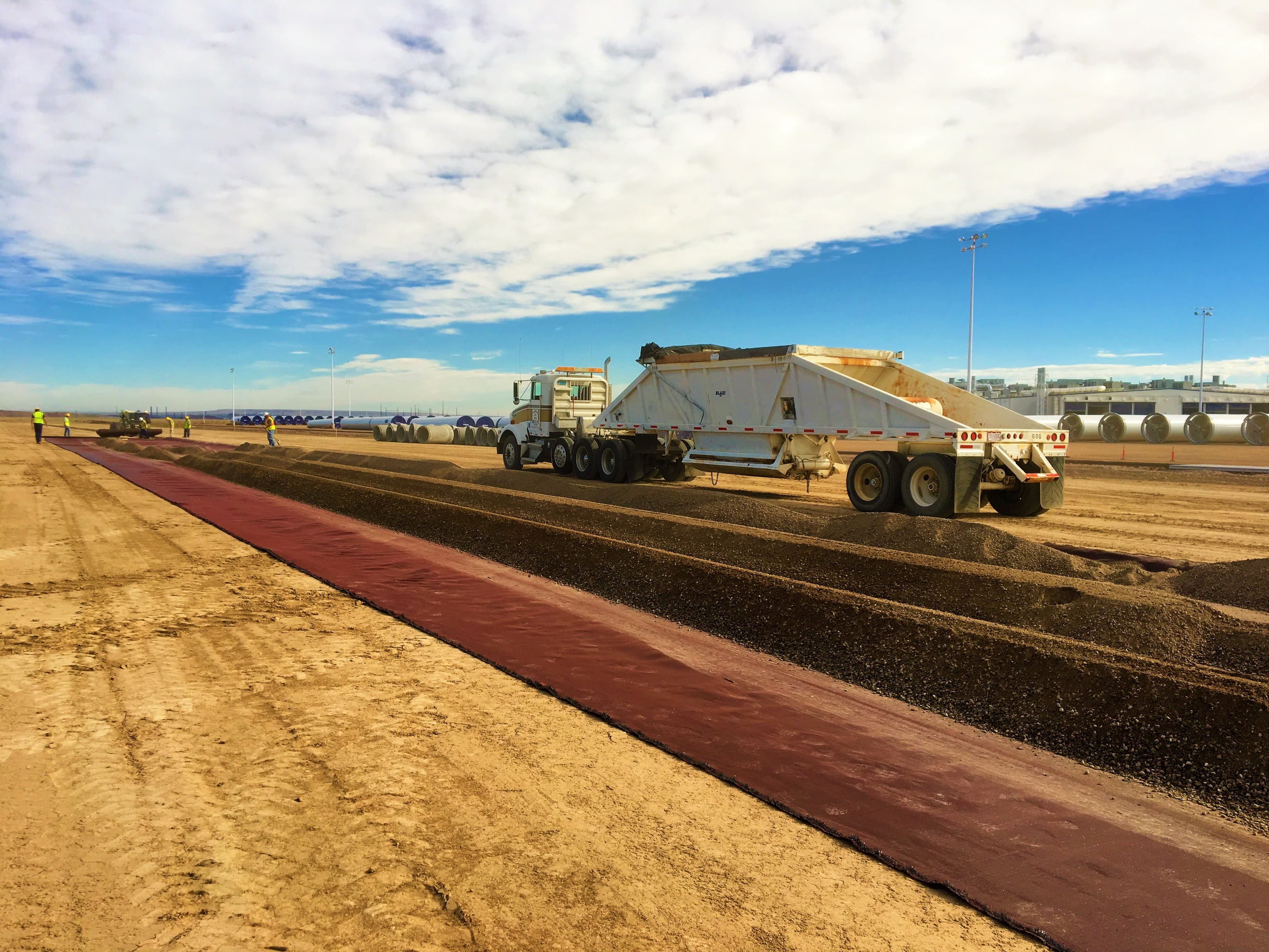Geosynthetic reinforcement enables fast-tracked yard expansion